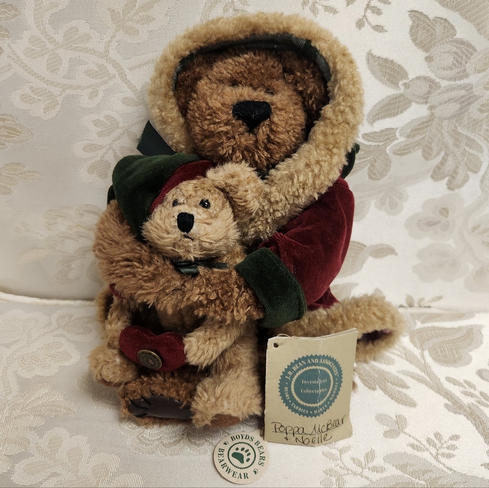 Boyds Bears Poppa Bear & Noelle Plush Winter Bears